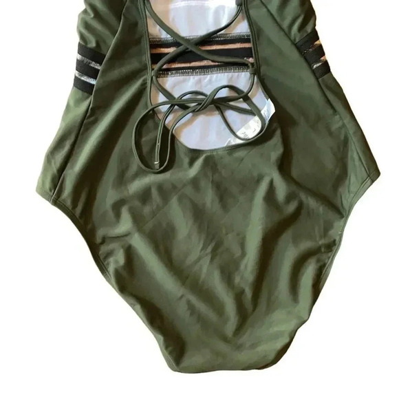 Cillet one piece swimsuit olive green Size Large NWT - Picture 2 of 7